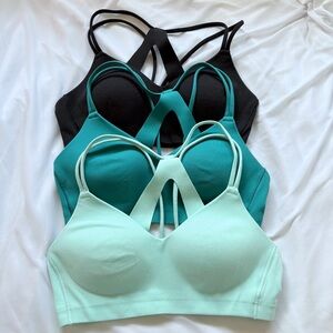 Lot Of 3 All In Motion Wireless Light Support Dual Strap Molded Sports Bras XS